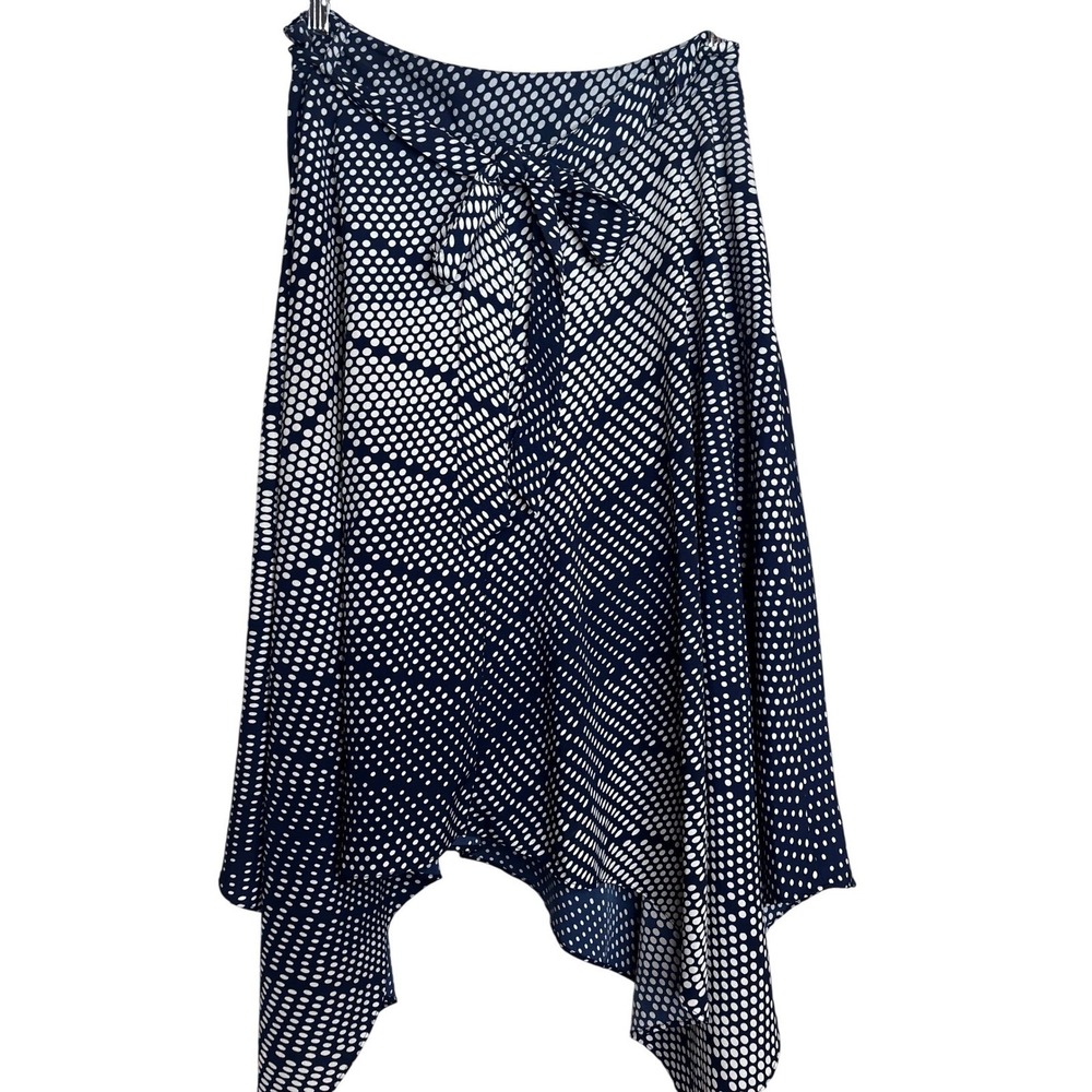Banana Republic Navy White Polka Dot A Symmetrical Midi Skirt Womens 6 Fairy